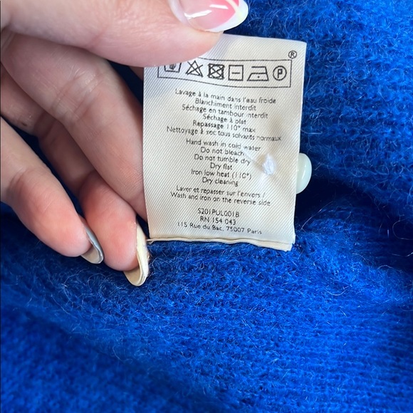 Sezane Blue Cardigan Sweater Classic Knit - Picture 6 of 8